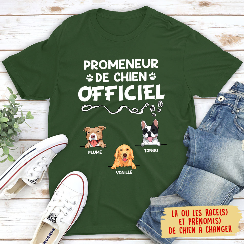 T-shirt Unisex Personnalisé - Promeneur De Chien Officiel