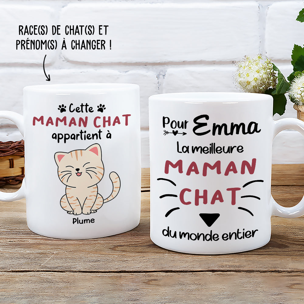 Mug Personnalisé - Cette Maman Chat Appartient À - TESCADEAUX