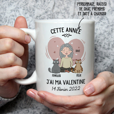 Mug Personnalisé - Cette Année J‘Ai Ma Valentine