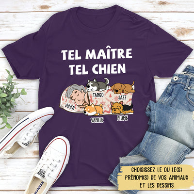 T-shirt Unisex Personnalisé - Tel Maître Tel Chien En Hiver