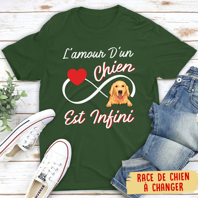T-shirt Unisex Personnalisé - L‘Amour Infini D’un Chien