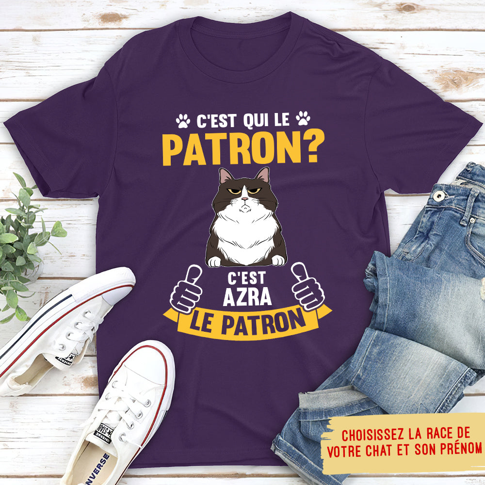 T-shirt Unisex Personnalisé - C‘Est Qui Le Patron - Chat