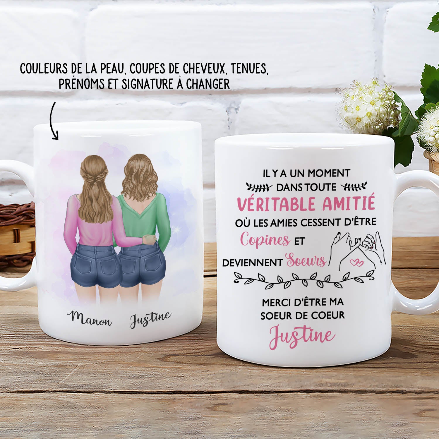 Mug Personnalisé - Cadeau Pour Ma Sœur De Cœur - TESCADEAUX