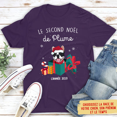 T-shirt Unisex Personnalisé - Premier Noël De Mon Chien
