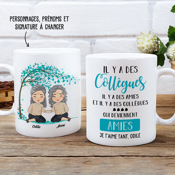 Mug Personnalisé - Des Collègues Qui Deviennent Des Amies - TESCADEAUX