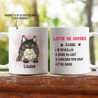 Mug Personnalisé - Liste De Choses A Faire, Maman chat, Cadeau