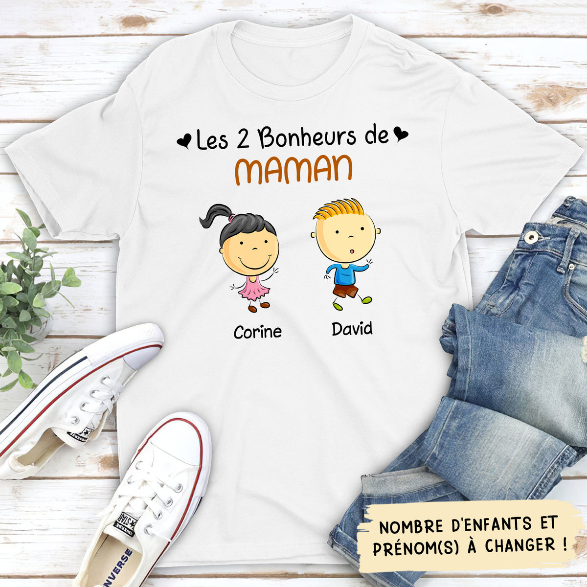 T-shirt Unisex Personnalisé - Bonheurs De Maman