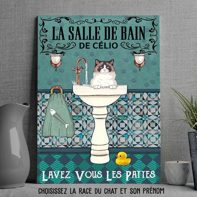 Toile Personnalisée - La Salle De Bain De Mon Chat