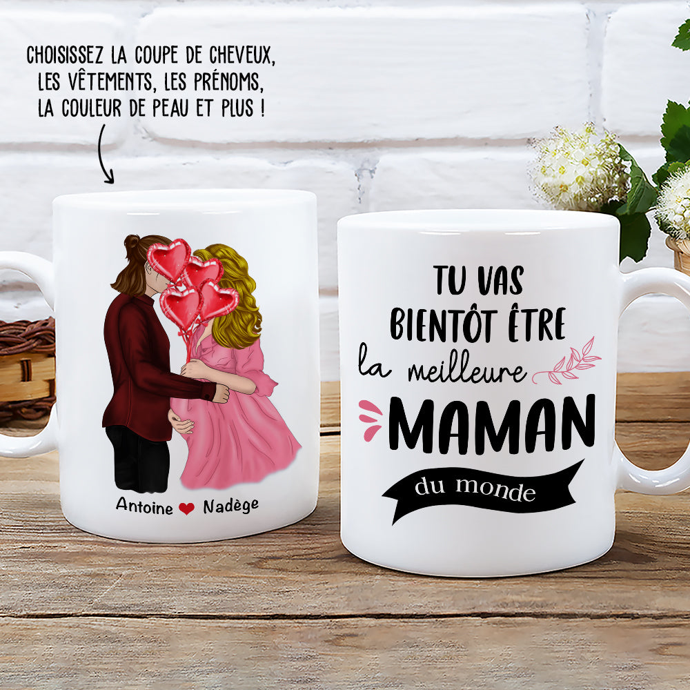 Mug Personnalisé - Chère Future Maman, En Ce Noël Je Suis Blotti