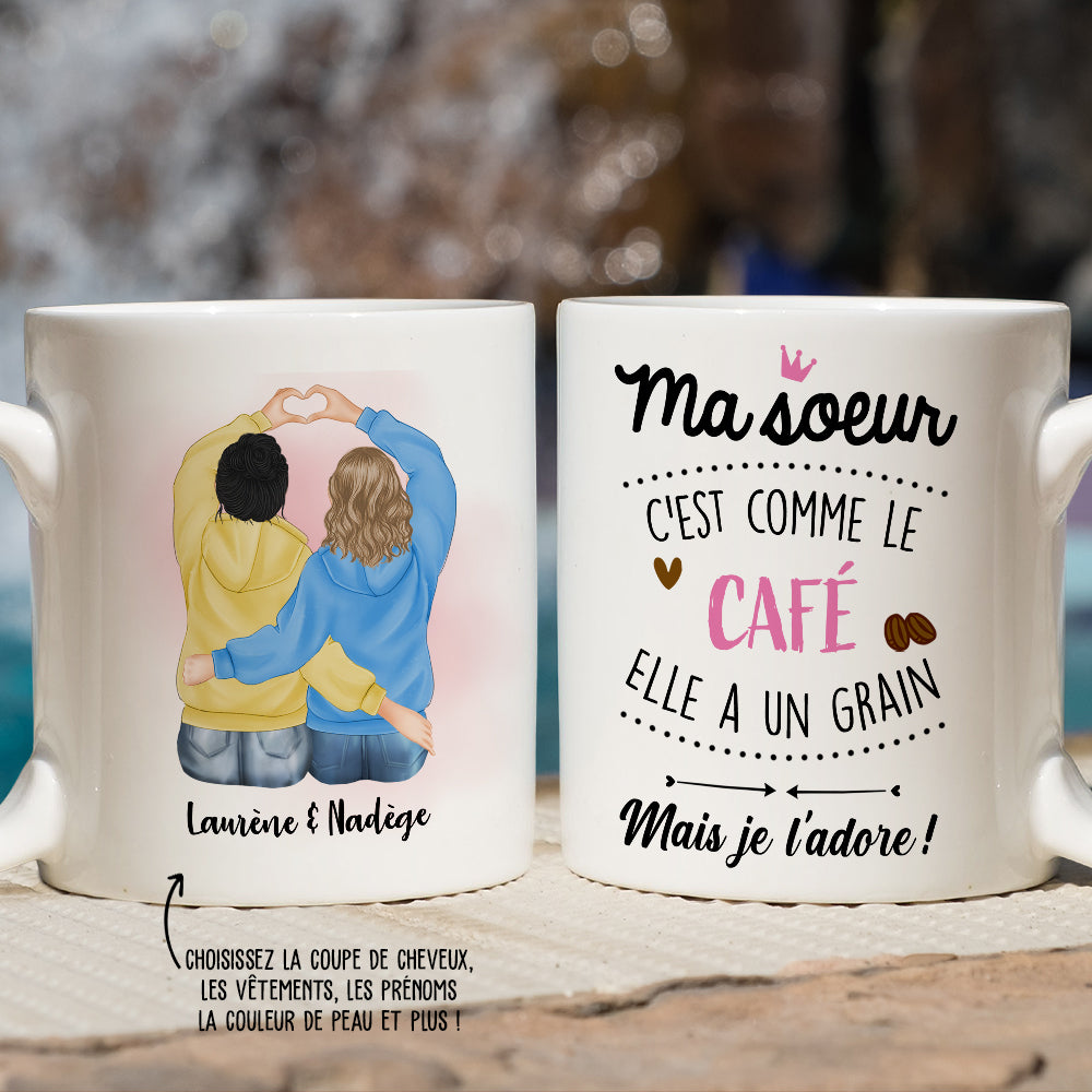 Tasse-Mug Cadeau - Maman c'est comme le Café elle a un Grain- Idée Cadeau  Humour