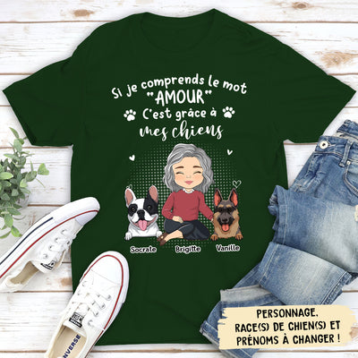 T-shirt Unisex Personnalisé - C‘est Grâce À Mon Chien