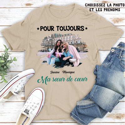 T-shirt Photo Personnalisé - Sœur De Cœur