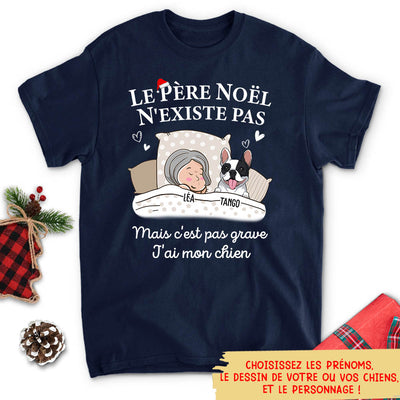T-shirt Unisex Personnalisé - Le Père Noël N‘Existe Pas - Chien