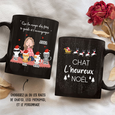 Mug Personnalisé - Chat L‘Heureux Noël, Que La Magie Des Fêtes Te Guide