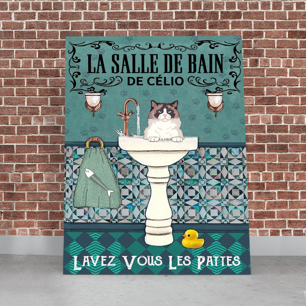 Toile Personnalisée - La Salle De Bain De Mon Chat