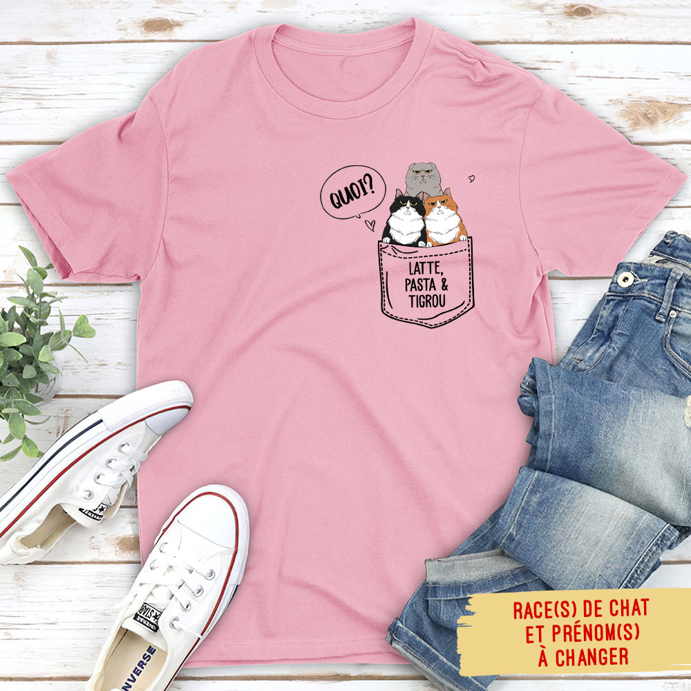 T-shirt Unisex Personnalisé - Chat Grincheux Dans Ma Poche
