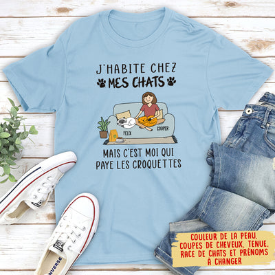 T-shirt Unisex Personnalisé - C‘Est Moi Qui Paye Les Croquettes