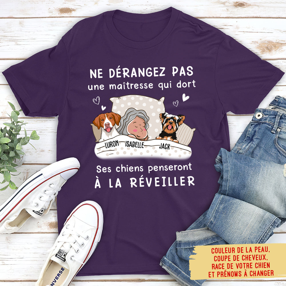 T-shirt Unisex Personnalisé - Ne Pas Déranger Un Maître Qui Dort