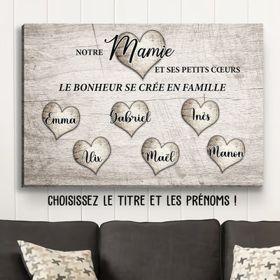 Toile Personnalisée - Les Petits Cœurs De Mamie/Maman