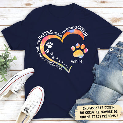 T-shirt Unisex Personnalisé - Petites Pattes Grand Coeur