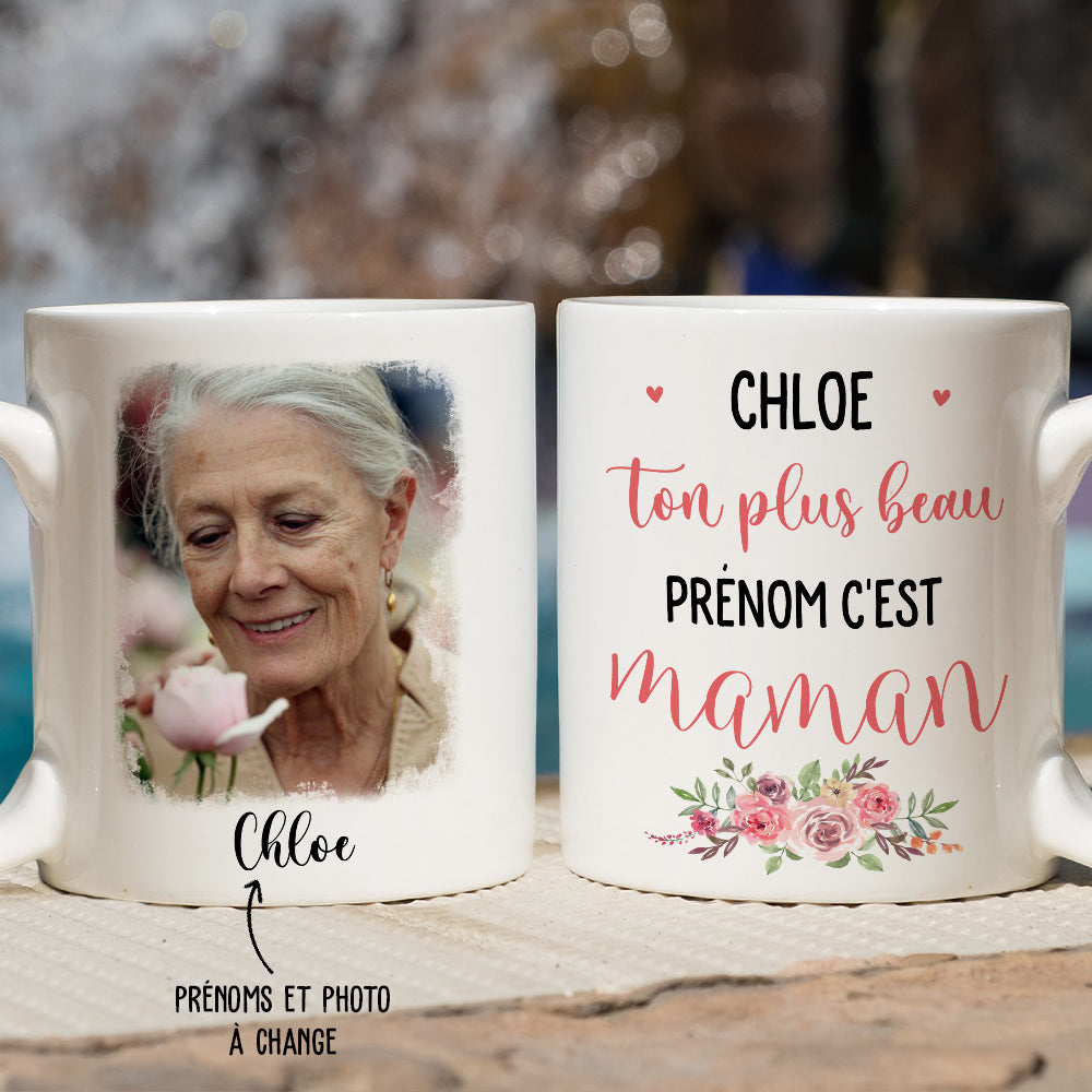 Mug Photo Personnalisé - Le Plus Beau Prénom (Maman/ Papa)