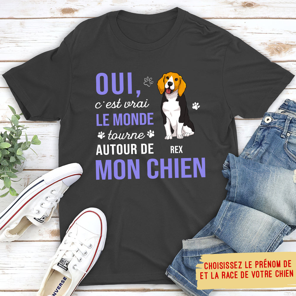 T-shirt Unisex Personnalisé - Le Monde Tourne Autour