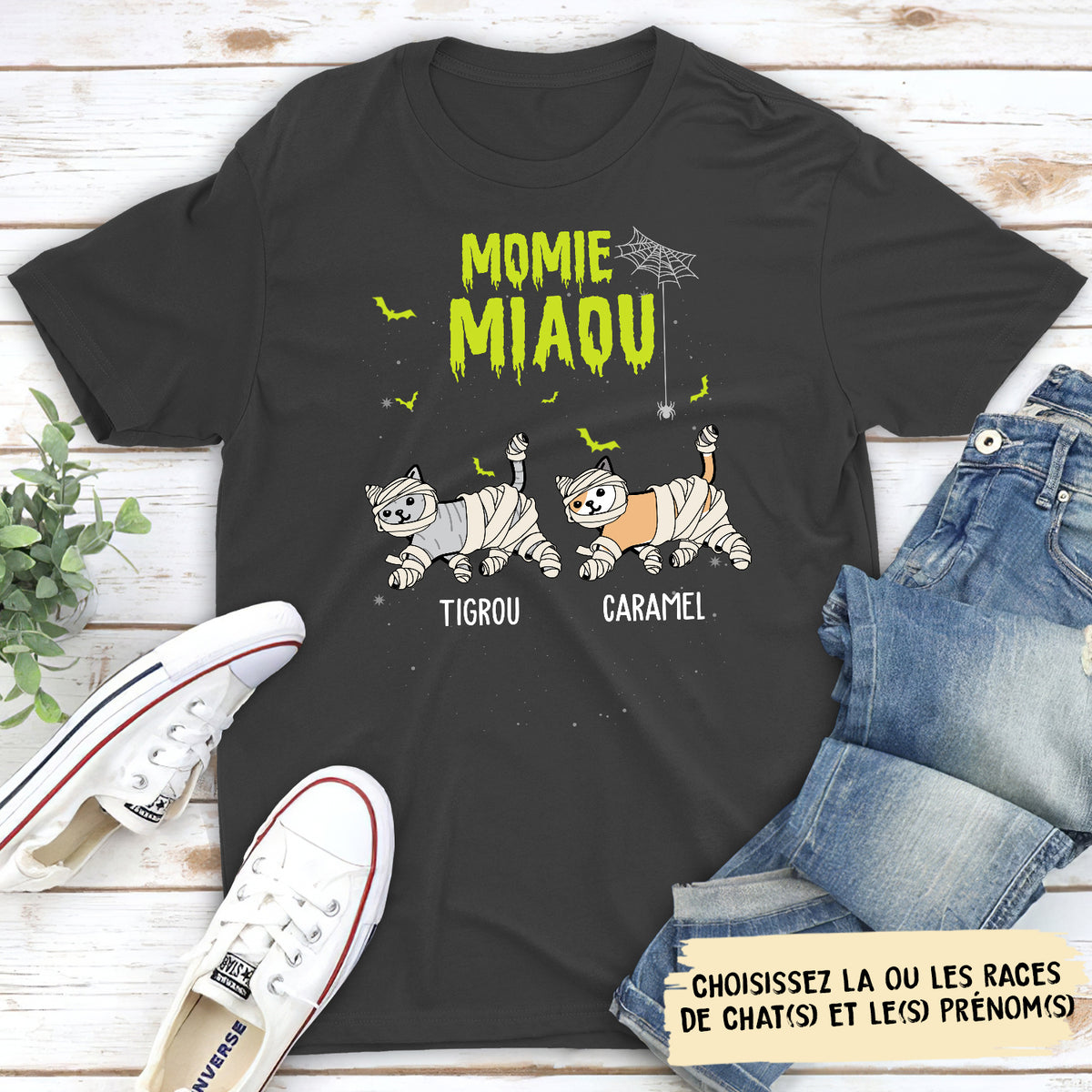 T-shirt Unisex Personnalisé - Momie Miaou