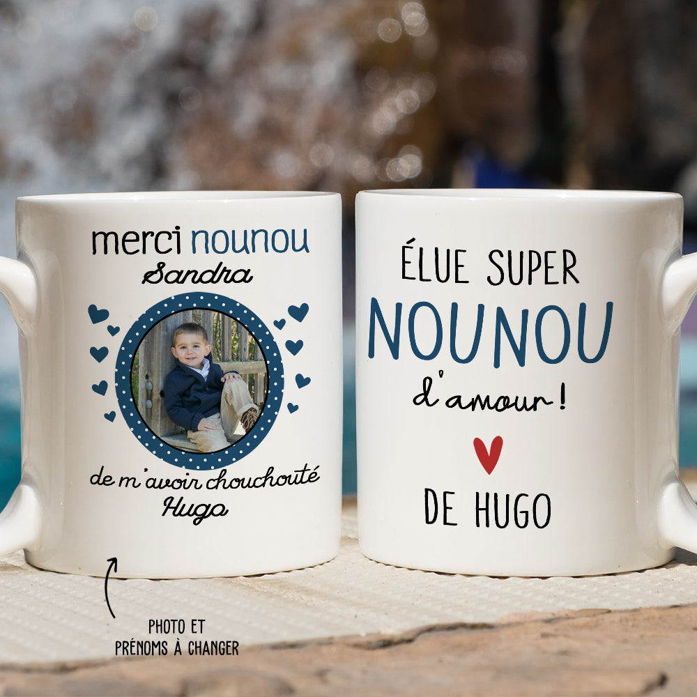 Mug Super Nounou, Cadeau personnalisé pour nounou
