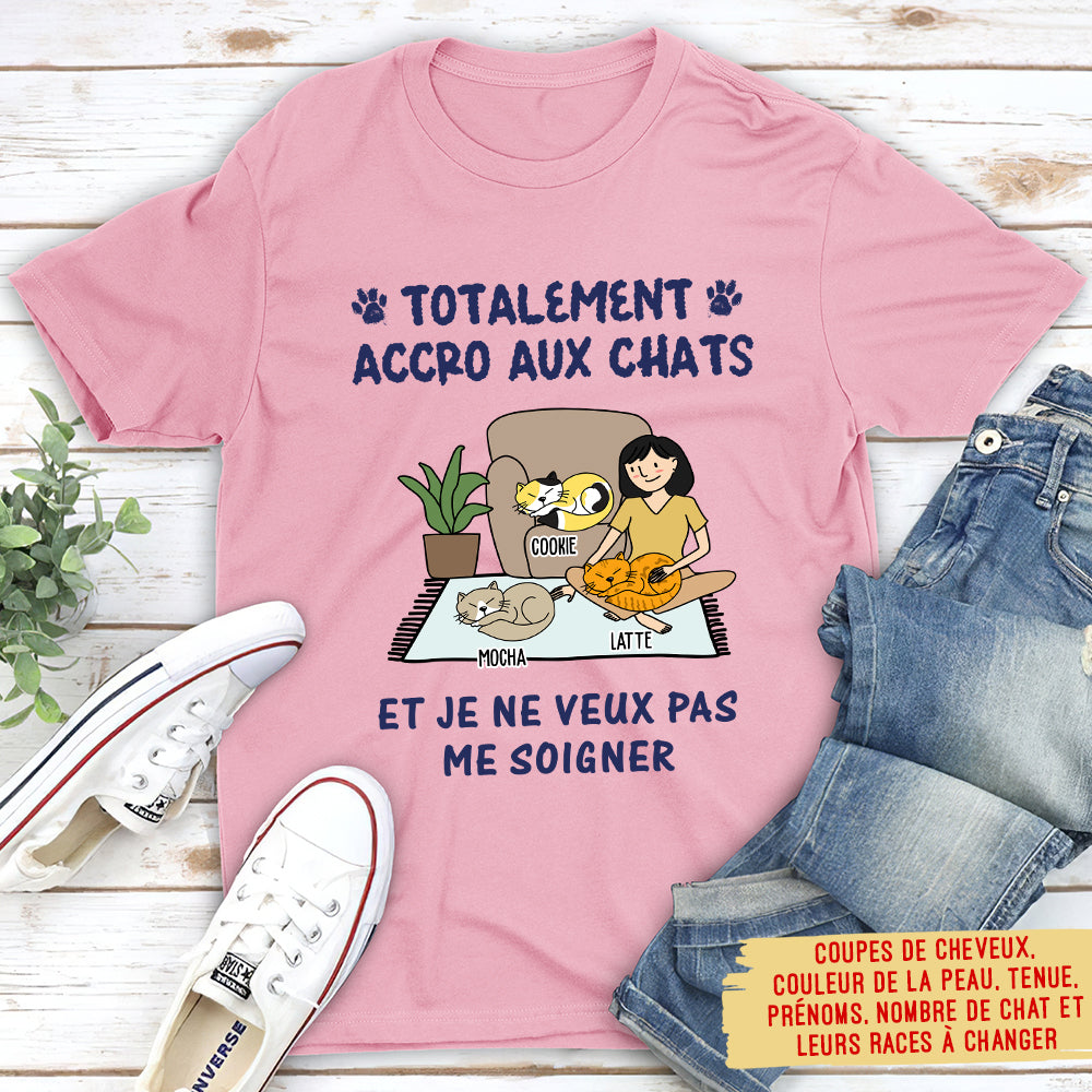 T-shirt Unisex Personnalisé - Totalement Accro Aux Chats
