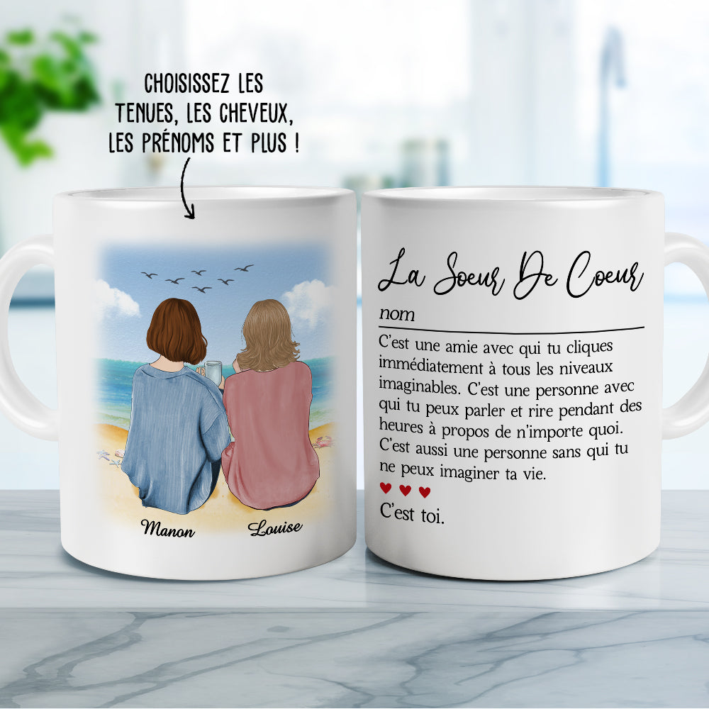 Mug Personnalisé - Ma Sœur De Cœur Dans Ma Vie - TESCADEAUX