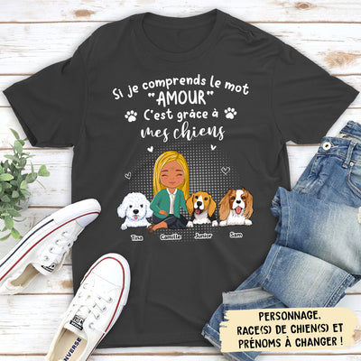 T-shirt Unisex Personnalisé - C‘est Grâce À Mon Chien