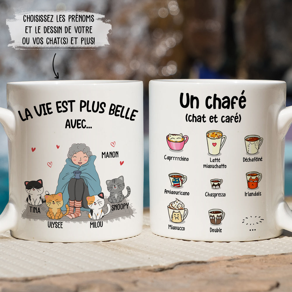 Mug Personnalisé - La Vie Est Plus Belle - TESCADEAUX