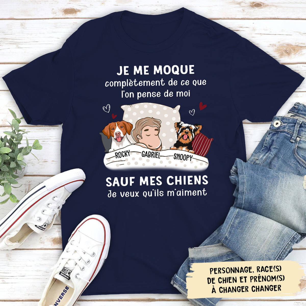 T-shirt Unisex Personnalisé - Je Veux Que Mon Chien M‘Aime