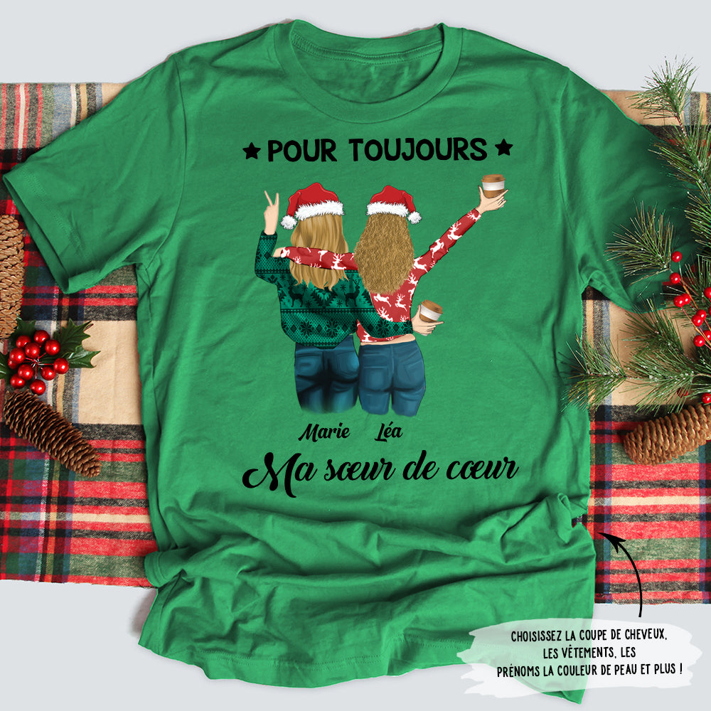Cadeau pour meilleure amie, cadeau amitié, cadeau soeur, T-shirt  Personnalisé - Amie 5 Étoiles - TESCADEAUX