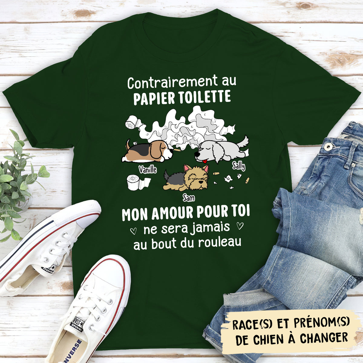 T-shirt Unisex Personnalisé - Contrairement Au Papier Toilette, Mon Amour Pour Toi Est Éternel