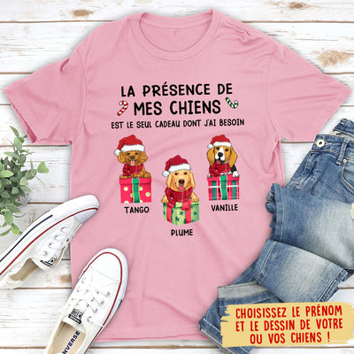 T-shirt Unisex Personnalisé - La Présence De Mon Chien