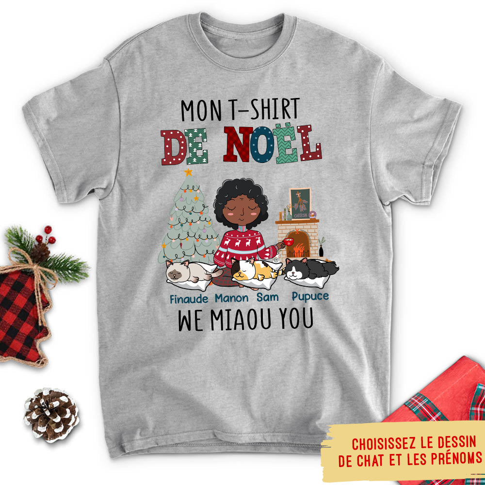 T-shirt Unisex Personnalisé - Joyeux Miaou Noël