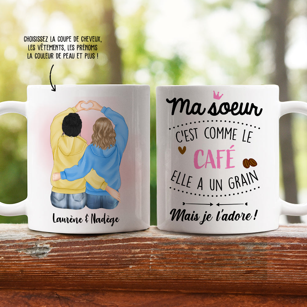 Mug Personnalisé - Cadeau Pour Ma Sœur De Cœur - TESCADEAUX