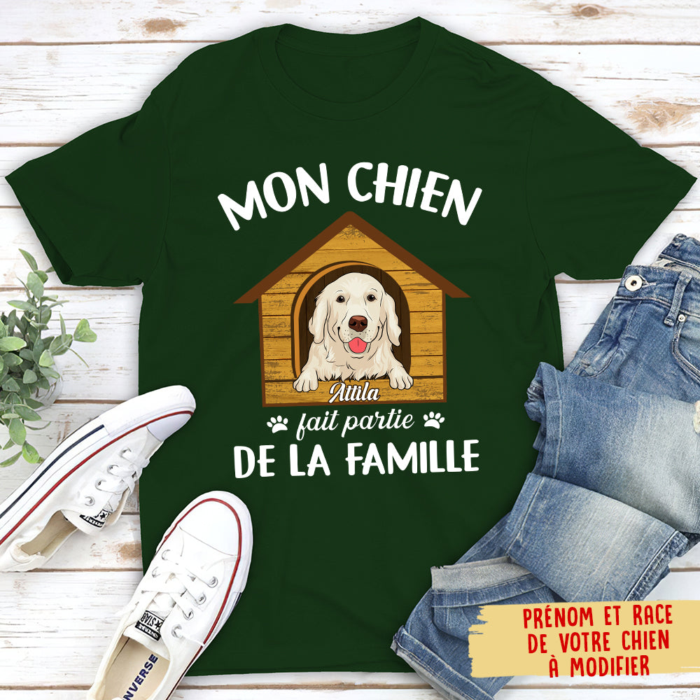 T-shirt Unisex Personnalisé - Mon Chien Fait Part À La Famille