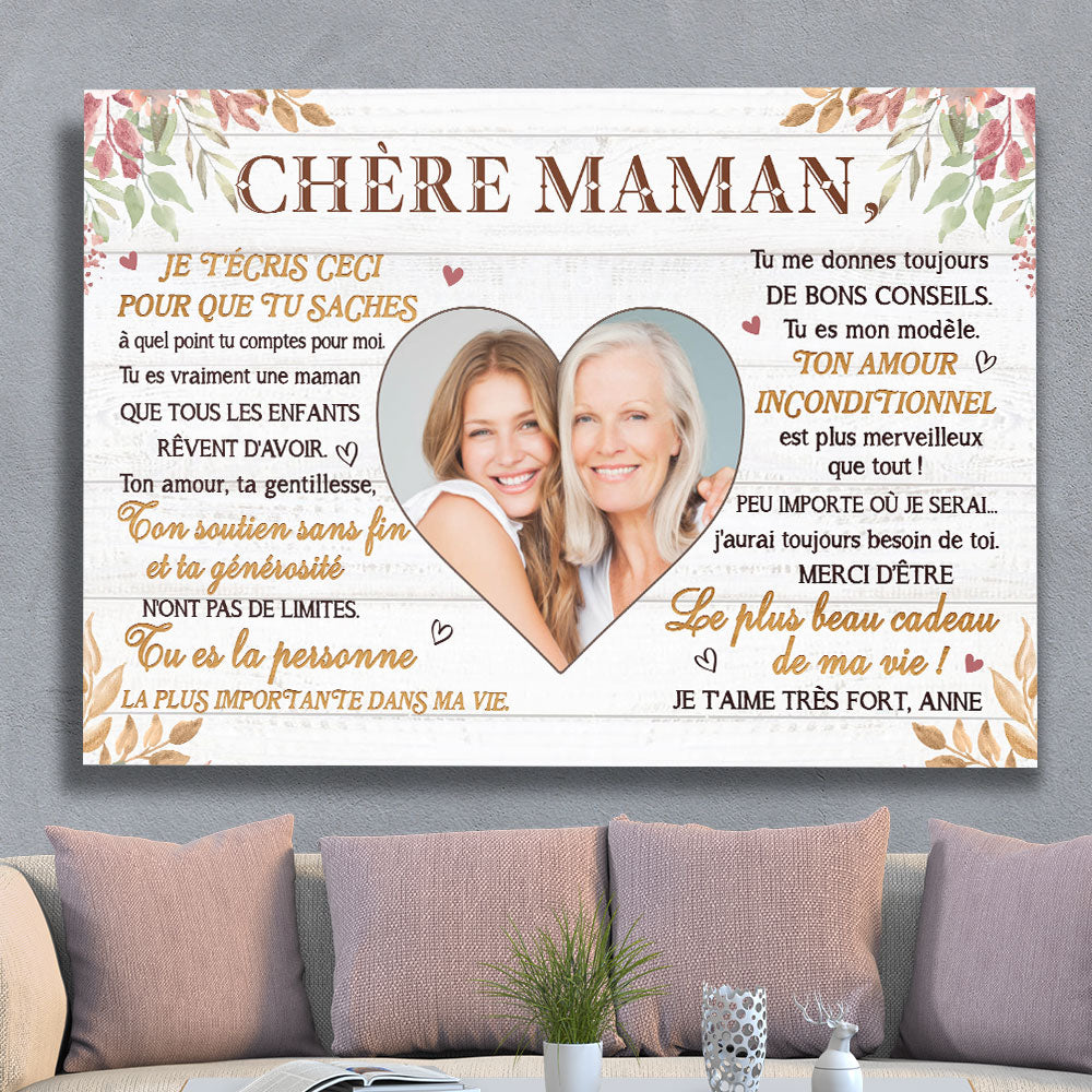 Toile Personnalisée - Joli Cadeau Pour Maman - TESCADEAUX