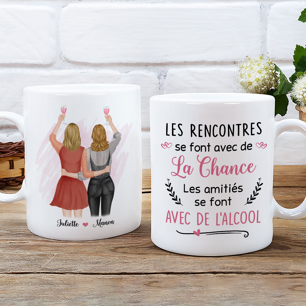 Mug Personnalisé - Les Amitiés Se Font Avec De L‘Alcool