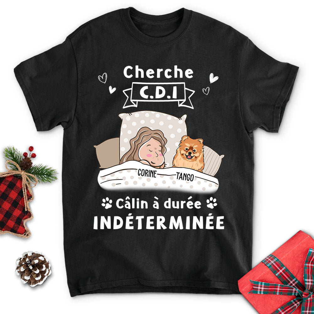 T-shirt Unisex Personnalisé - Mon Chien Cherche Cdi