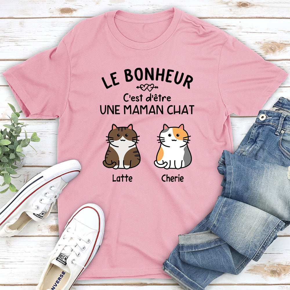 T-shirt Unisex Personnalisé - Bonheur D‘être Maman/Papa De Mon Chat
