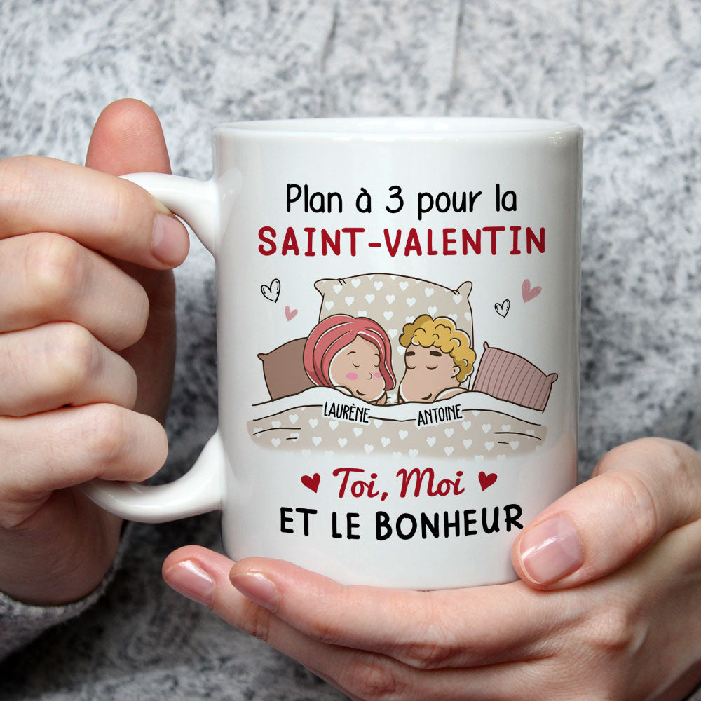 Mug Personnalisé - Plan À 3 Pour La Saint Valentin