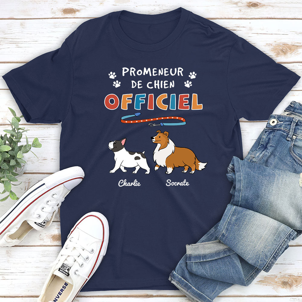 T-shirt Unisex Personnalisé - Promeneur De Chien Officiel 2