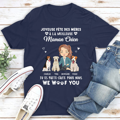 T-shirt Unisex Personnalisé - Joyeuse Fête À Maman Chien