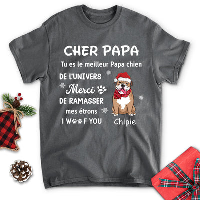 T-shirt Unisex Personnalisé - Merci Papa Maman De Ramasser - Noël