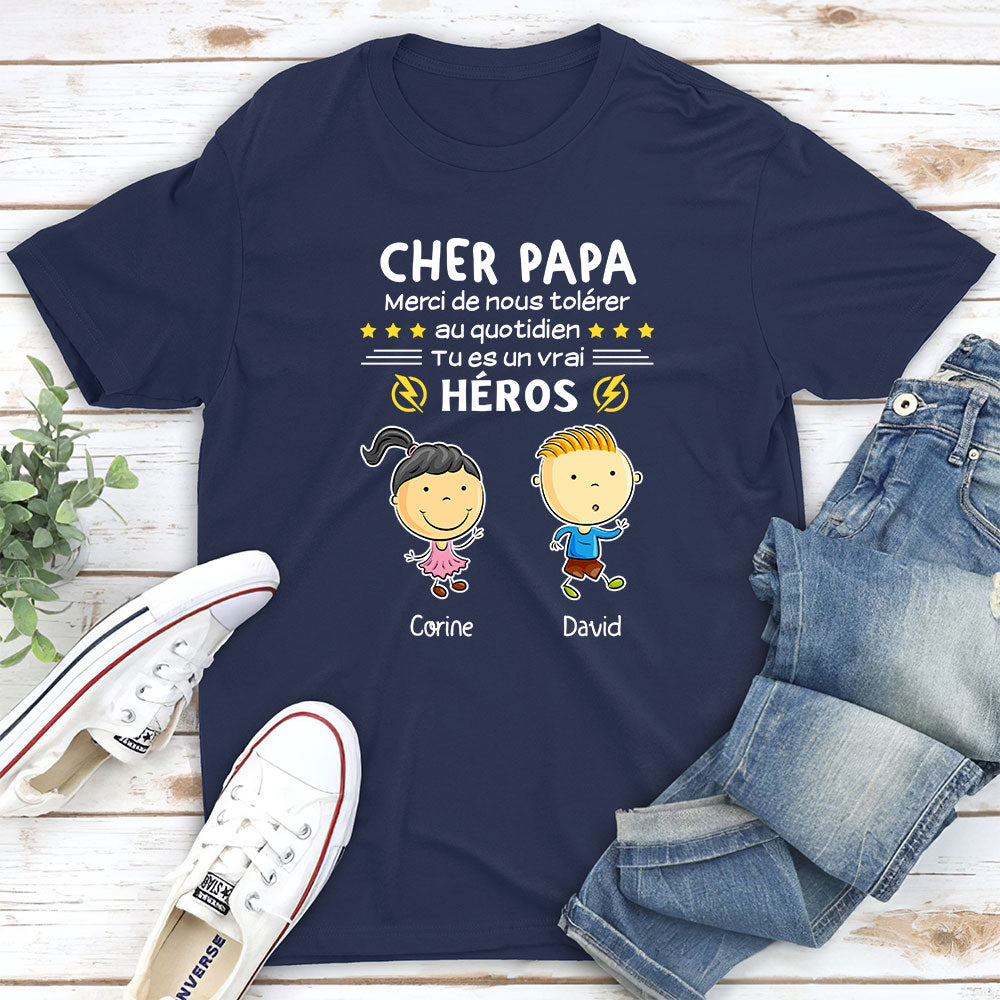 T-Shirt Personnalisé - Mama/Papa Vous Êtes Les Héros