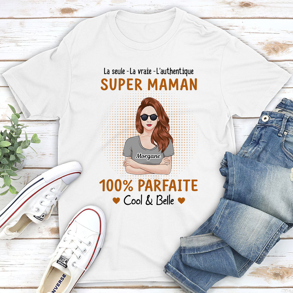 Tee shirt fêtes des mères - La véritable super maman - personnalisable