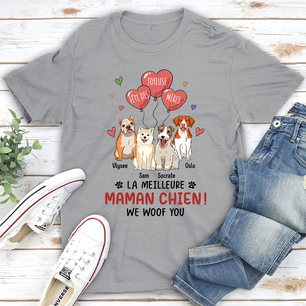 T-shirt Unisex Personnalisé - Joyeuse Fête Des Mères Maman Chien